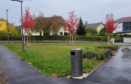 pose de mats VALMONT type LINEA avec luminaires PIXEL LED de chez ECLATEC